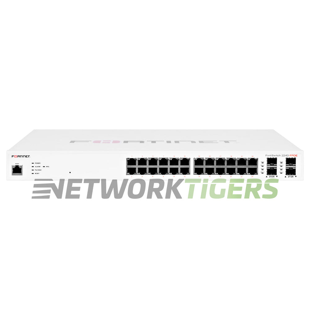 Fortinet FS-224D-FPOE 24x 1GB PoE+ RJ45 4x SFP Local Management Only Switch