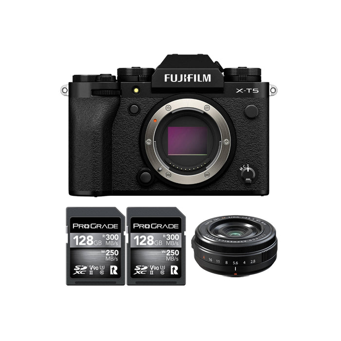 Fujifilm X-T5 Mirrorless Camera with 27mm Lens & 128GB Memory Card Kit
