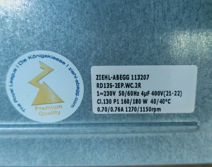 RD13S-2EP.WC.2R ZIEHL-ABEGG Centrifugal Fan