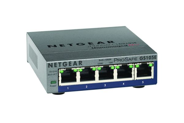 GS105E-200NAS - Netgear ProSafe Plus GS105E 5-Ports 10/100/1000BASE-T Ethernet Layer 2 Desktop Network Switch
