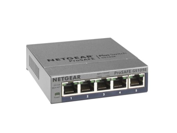 GS105Ev2 - Netgear 5-Ports 10/100/1000BASE-T Ethernet Desktop Plus Switch