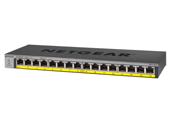 GS116LP-100EUS - Netgear GS116LP 16-Ports 10/100/1000BASE-T PoE+ Desktop Network Switch