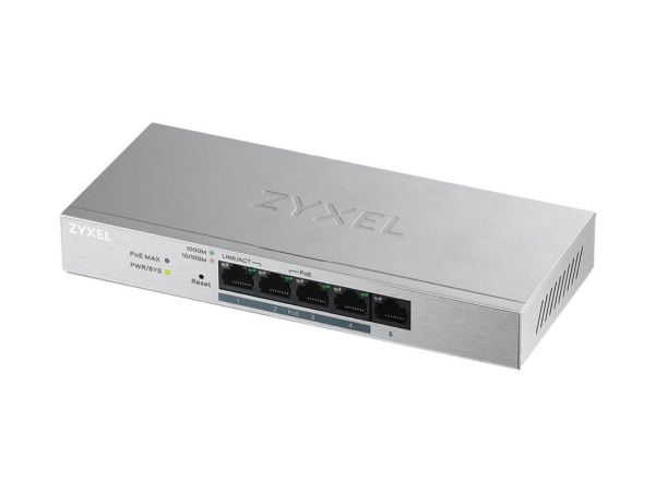 GS1200-5HPv2 - Zyxel 1200 Series 5-Ports 1000BASE-T Ethernet Web Managed Network Switch
