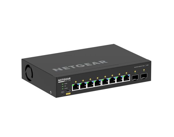 GSM4210PX-100NAS - Netgear AV Line GSM4210PX 8-Ports 10/100/1000BASE-T Ethernet Network Switch with 2-Ports SFP+
