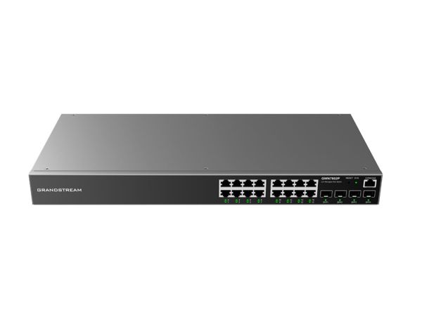GWN7802P - Grandstream 16-Ports 1000BASE-T Ethernet Layer 2 Rack-mountable Managed Network Switch with 4-Ports SFP