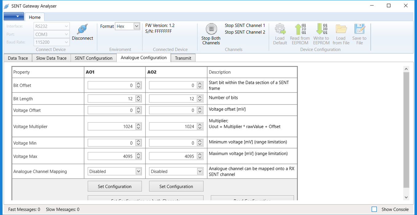 SAE J2716 (SENT) to CAN Gateway