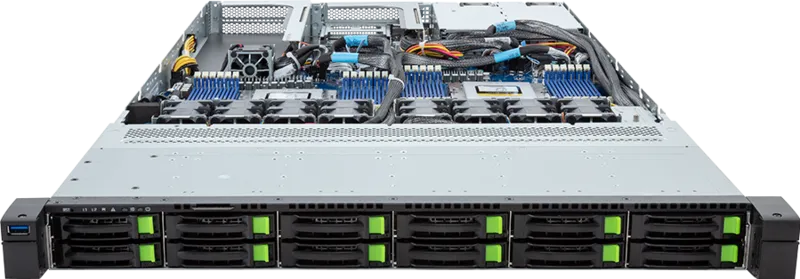 Gigabyte R183-ZF1-AAJ1 1U AMD EPYC Dual Processor 12 x 2.5in NVMe 2000W Server