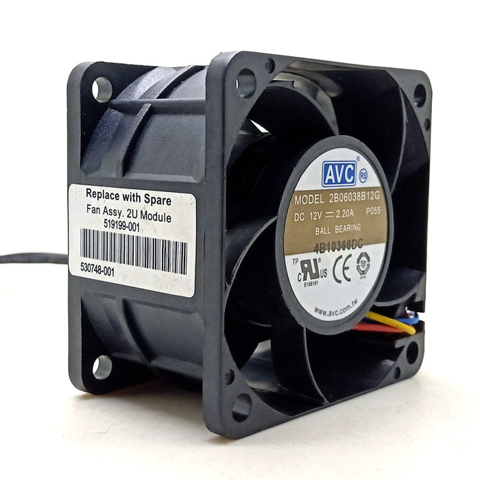 AVC 2B06038B12G 12V DC 60x60x38mm Brushless Cooling Fan