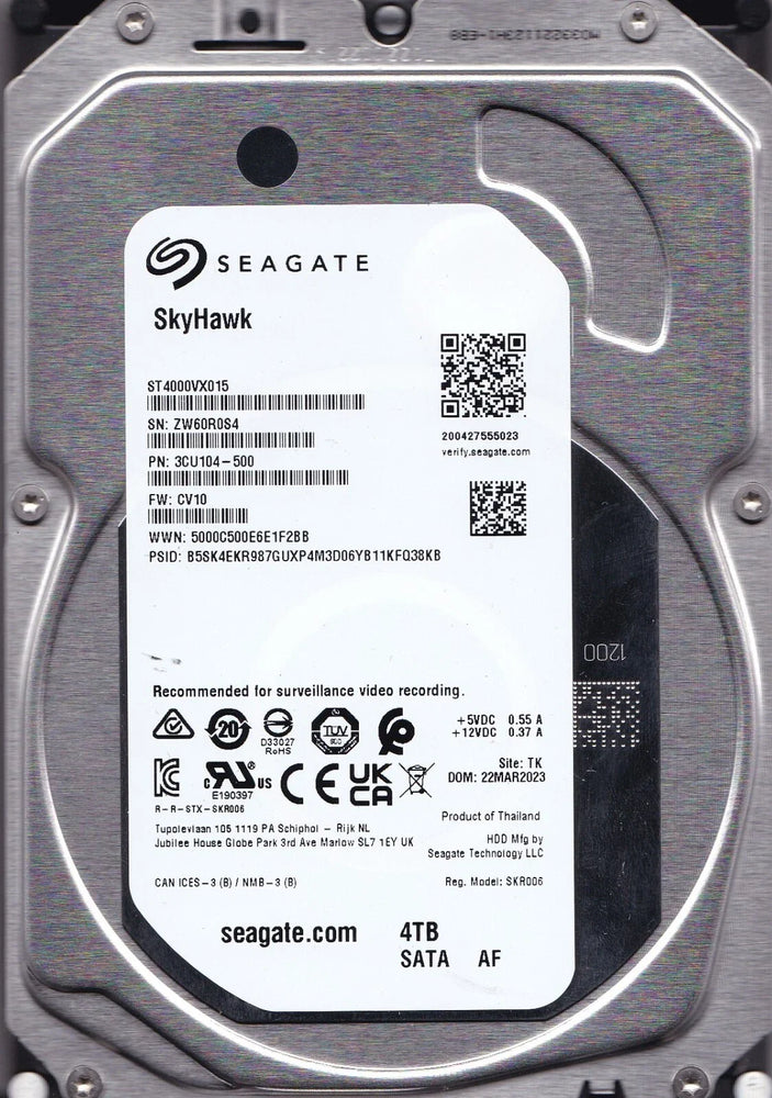 ST4000VX015 - Seagate SkyHawk 4TB 3.5″ Surveillance SATA Hard Drive