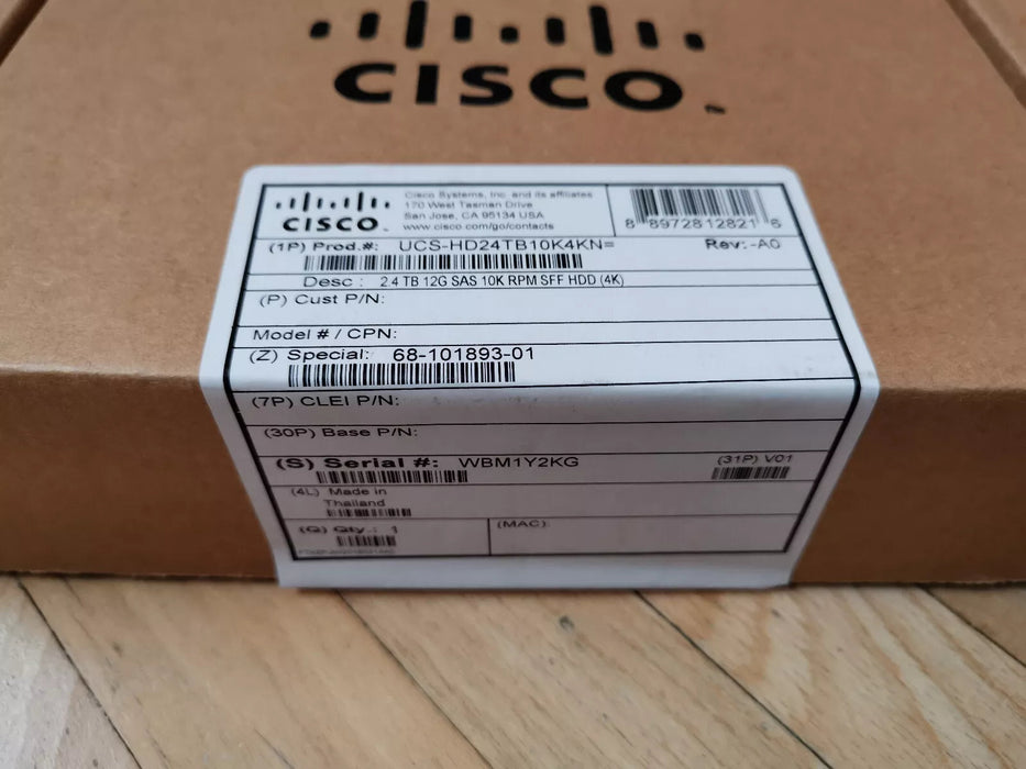 HDD SAS 2.4TB 12G 10K RPM SFF (4K) NEW Cisco 68-101893-01 / UCS-HD24TB10K4KN Cisco