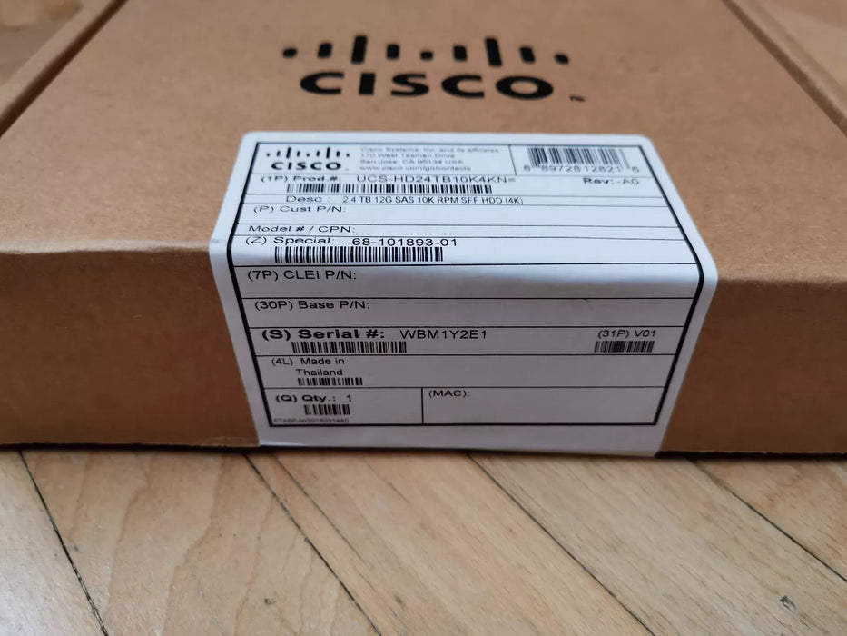 HDD SAS 2.4TB 12G 10K RPM SFF (4K) NEW Cisco 68-101893-01 / UCS-HD24TB10K4KN Cisco