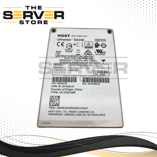 HGST Ultrastar DC SS530 480GB 12Gb/s SAS 2.5" Enterprise SSD HUSTR7648ASS205