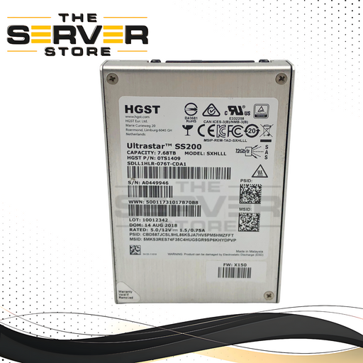 HGST Ultrastar SS200 7.68TB SAS 12Gb/s 2.5-inch SFF Solid State Drive (SSD). P/N: 0TS1409.