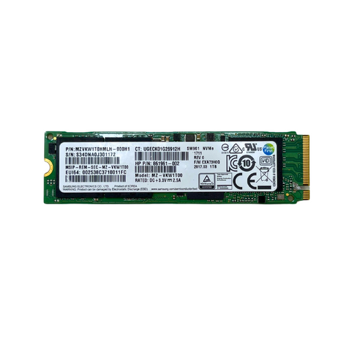 HP 1TB NVMe 2280 M.2 PCIe Gen 3.0 x4 SSD Samsung SM961 MZ-VKW1T00 861961-002
