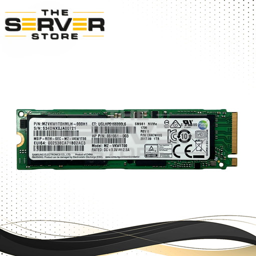 HP 1TB NVMe 2280 M.2 PCIe Gen 3.0 x4 SSD Samsung SM961 MZ-VKW1T00 861961-003