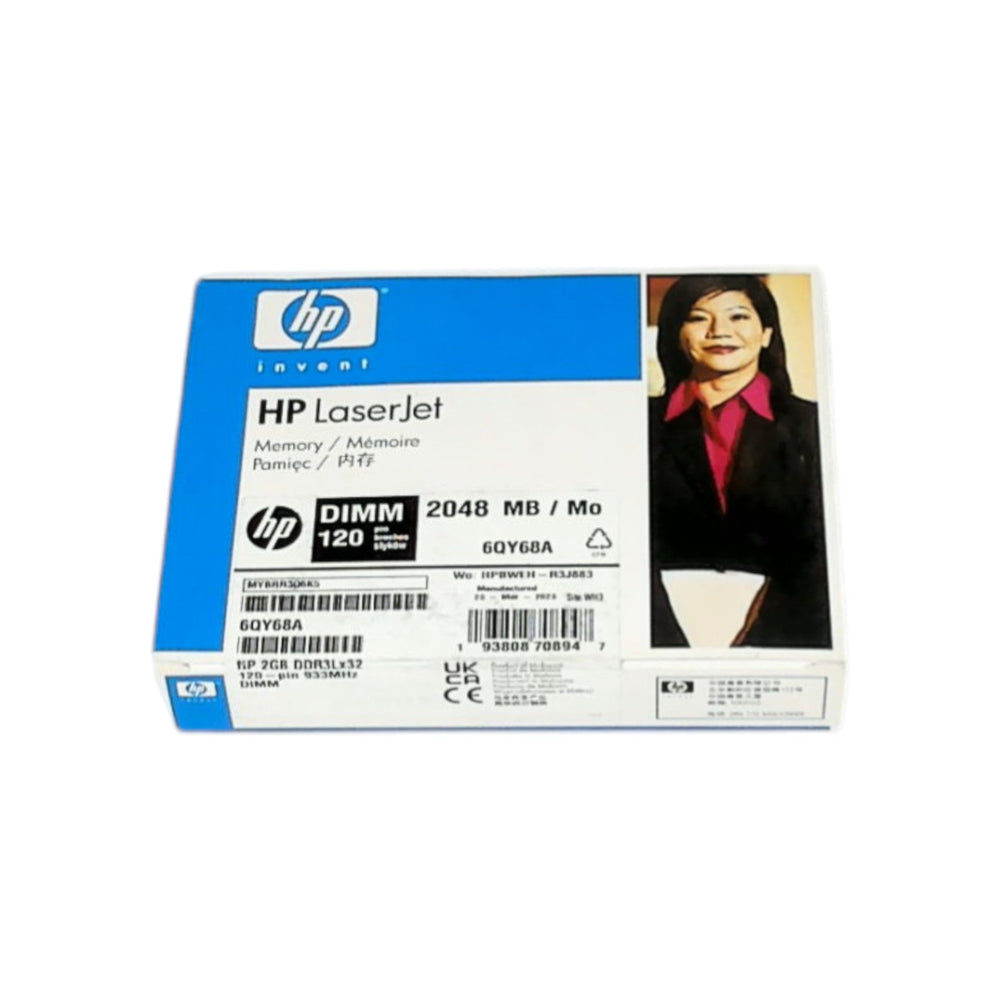 HP 2GB DDR3L 120 Pin 933MHz DIMM Printer Memory - 6QY68A