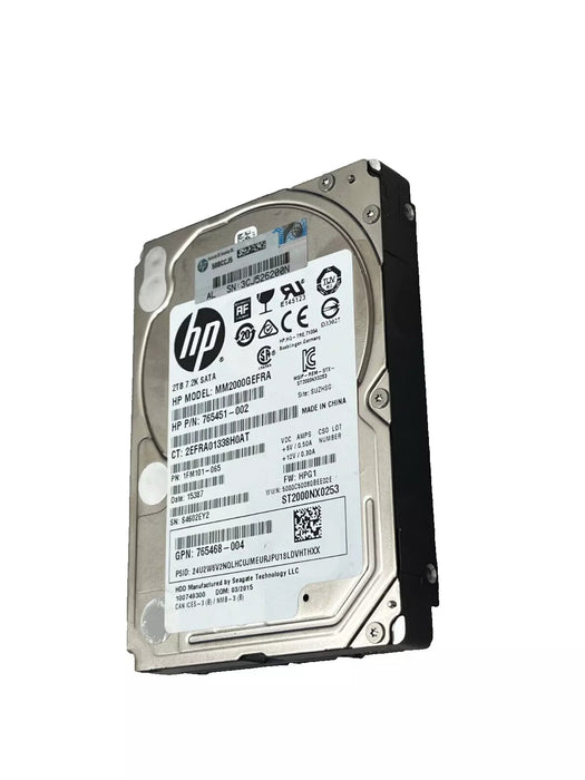 HP 2TB SATA HDD 2.5" 6G, 7.2K DRIVE 765468-004 MM2000GEFRA 765451-002 HP