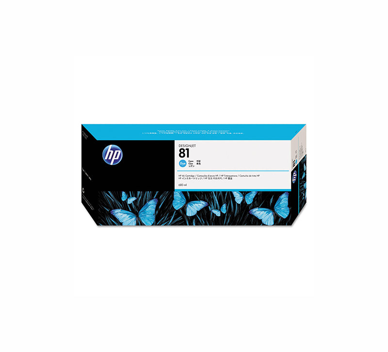 HP 81 680-ml Cyan Ink Cartridge for DesignJet 5000 and 5500 Series - C4931A