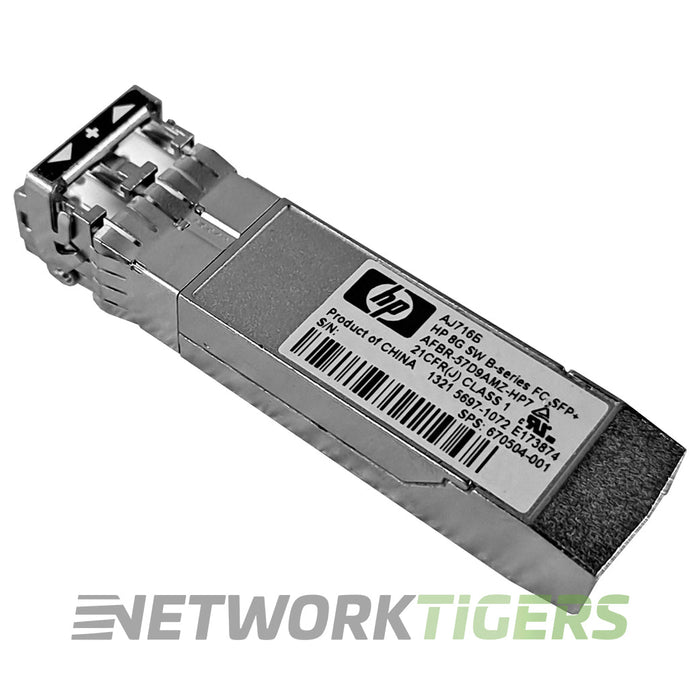 HP AJ716B 8 Gigabit Fibre Channel B-Series Shortwave LC SFP+ Transceiver