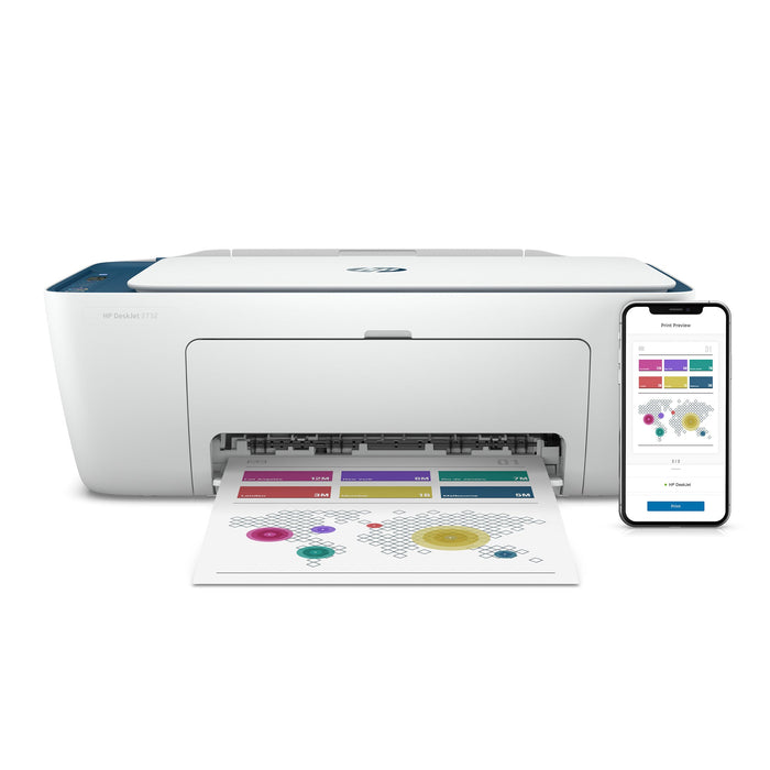 HP DeskJet 2732 Wireless All-in-One Color Inkjet Printer - 5AR83A#1H5