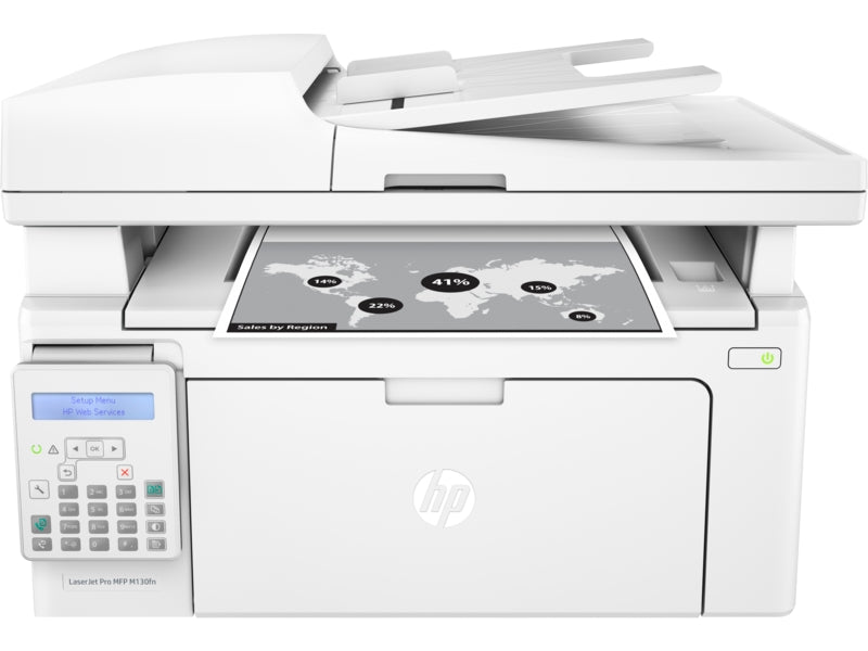 HP LaserJet Pro M130fn 1200 x 1200 dpi 23 ppm USB, Ethernet, Wi-Fi Duplex Printing LCD Display Desktop Laser Multifunction Printer - G3Q59A#BGJ