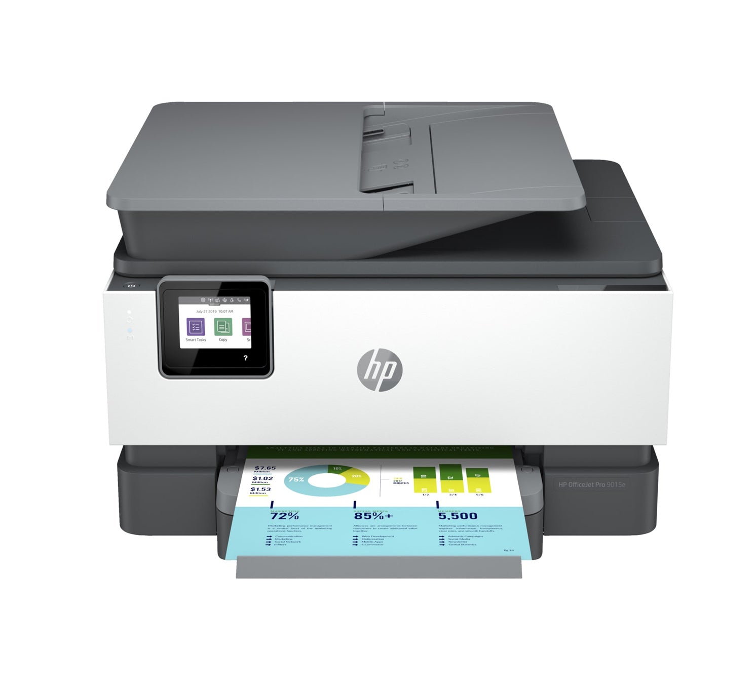 HP OfficeJet Pro 9015e 1200 x 1200 dpi 32 ppm USB, Ethernet, Wireless All-in-One Color Inkjet Printer - 1G5L3AR