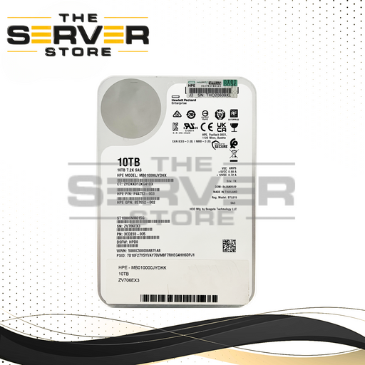HPE 10TB SAS 12G 7.2K LFF 3.5" HDD Seagate Exos X10 MB010000JYDKK P44753-003 GPN#: 857652-002  ST10000NM015G 3CD233-035