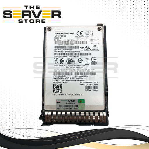 HPE 1.6TB 12G SAS WI SFF SC 2.5" SSD WD / HGST Ultrastar DC SS300 873357-B21 873565-001