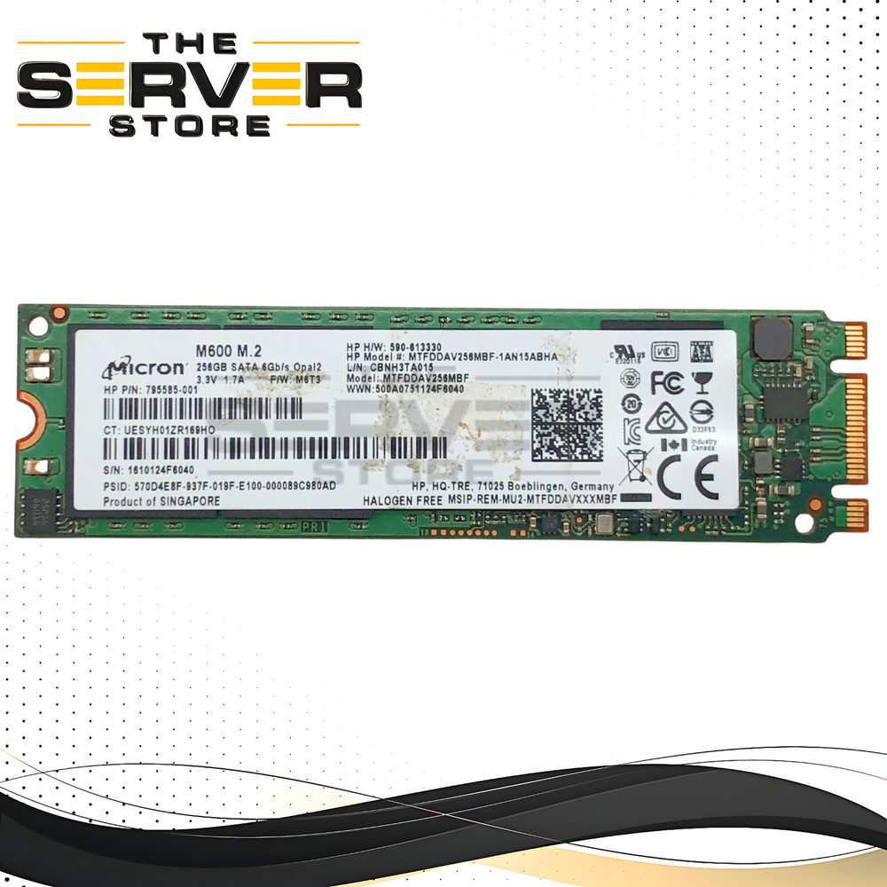 HPE 256GB SATA 6G 2280 M.2 Opal 2 SSD Micron M600 MTFDDAV256MBF 795585-001
