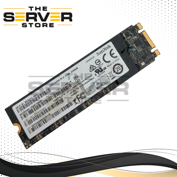 HPE 256GB SATA 6Gb/s 2280 M.2 3D TLC SSD SanDisk X300 SD7SN6S-256G-1006 803221-001.