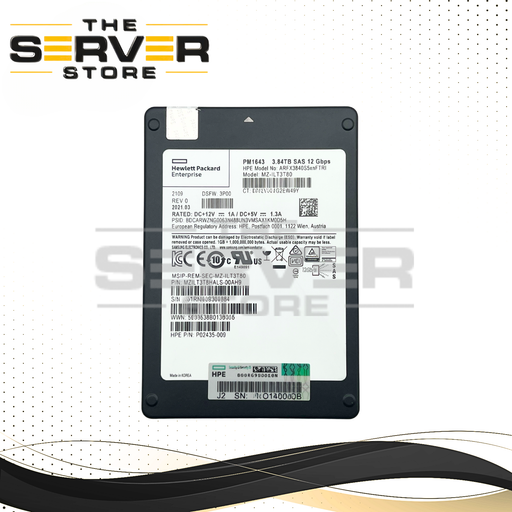 HPE 3.84TB SAS 12G RI SFF 2.5" Formatted 512B (512n) SSD Samsung PM1643 Series MZ-ILT3T80 P02435-009 P02435-009
