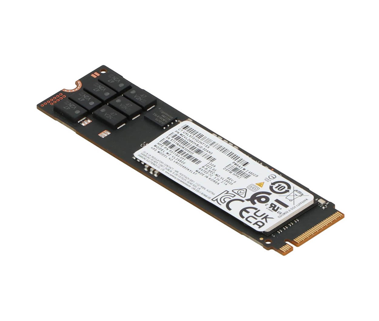 HPE 480GB PCI Express 4.0 x4 NVMe 1.4 Read Intensive Mainstream Performance V-NAND TLC M.2 2280 Solid State Drive (SSD) - P41538-001