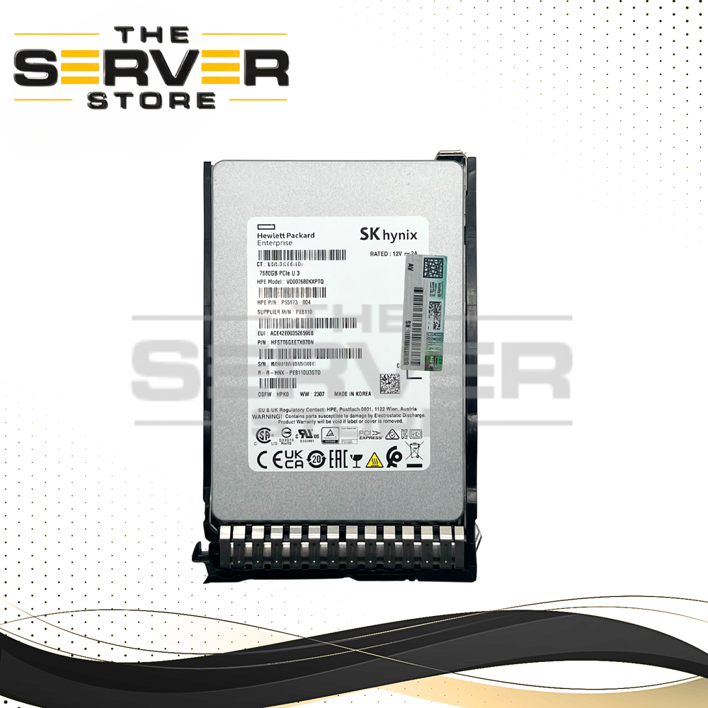 HPE 7.68TB NVMe U.3 PCIe Gen 4.0 x4 RI SFF SC 2.5" 15mm SSD Hynix PE8110 Series P47843-B21 P48222-001 P55173-004
