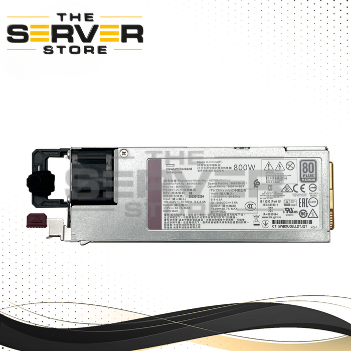 HPE 800W Flex Slot Platinum Hot Plug Power Supply For ProLiant Gen10 866730-001 865414-B21 865409-001