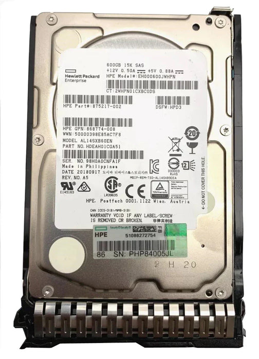 HPE 868774-007 Enterprise Hard Drive 600 GB SAS 12Gb/s New F/s | USED