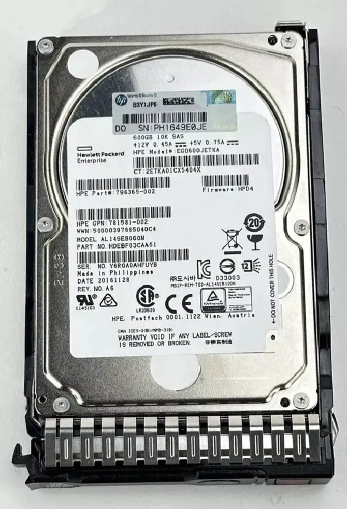 HPE 872285-001 Enterprise Hard drive 600 GB SAS 12Gb/s | USED