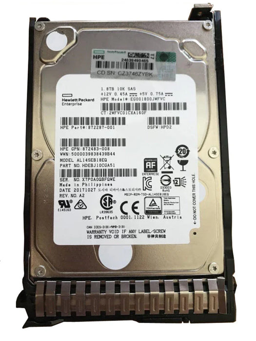 HPE 872287-001 Hard Drive 1.8 TB SAS 12Gb/s New F/s | USED