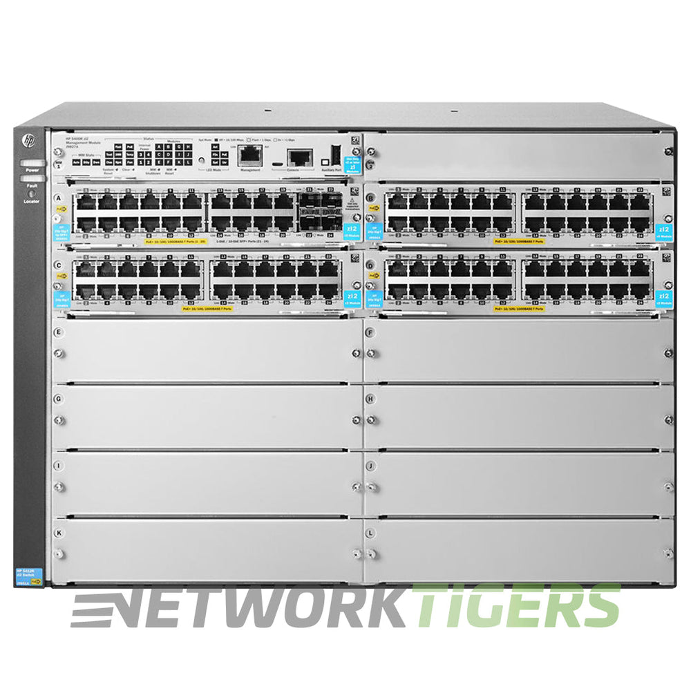 HPE Aruba J9825A 92x 1GB PoE+ RJ45 2x 10GB SFP+ 8x Expansion Module Slot Switch