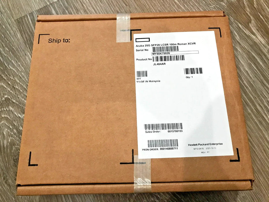 HPE Aruba JL484AR JL484A 25G SFP28 LCSR 25GBASE-SR 100m MMF XCVR Transceiver HPE