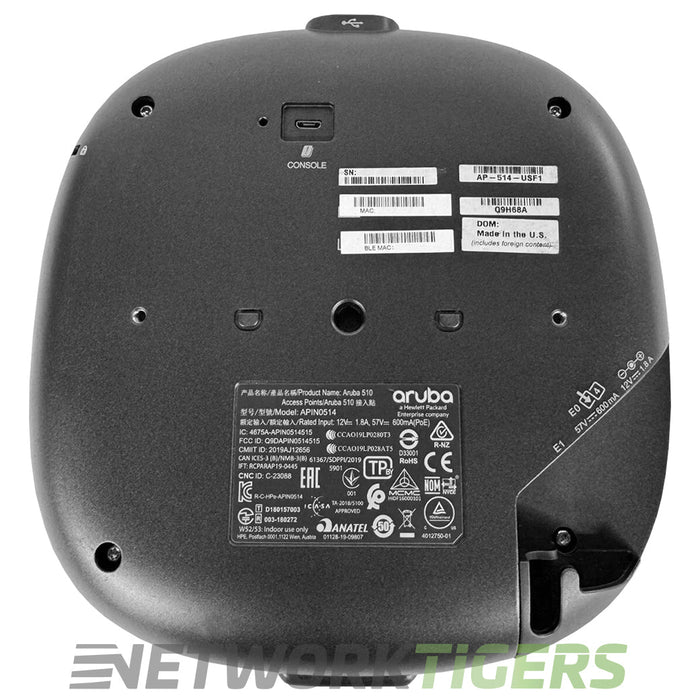 HPE Aruba Q9H68A AP-514 (US) Dual Radio 4x4:4 + 2x2:2 802.11ax Ex Ant (TAA) WAP