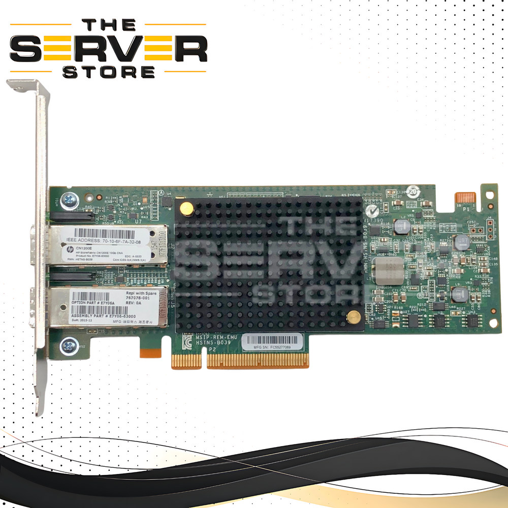 HPE CN1200E 10Gb 2P SFP+ FCoE Converged Network Card (CNA) ProLiant G9 G10 E7Y06A 767078-001