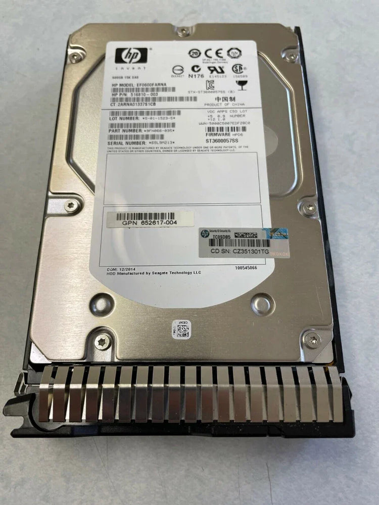 HPE EF0600FARNA Enterprise Hard drive 600 GB SAS 6Gb/s | USED