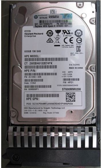 HPE EG000600JWFUR Digitally Signed 512n 600GB 10k SAS 12g Sff Sc Hdd | USED