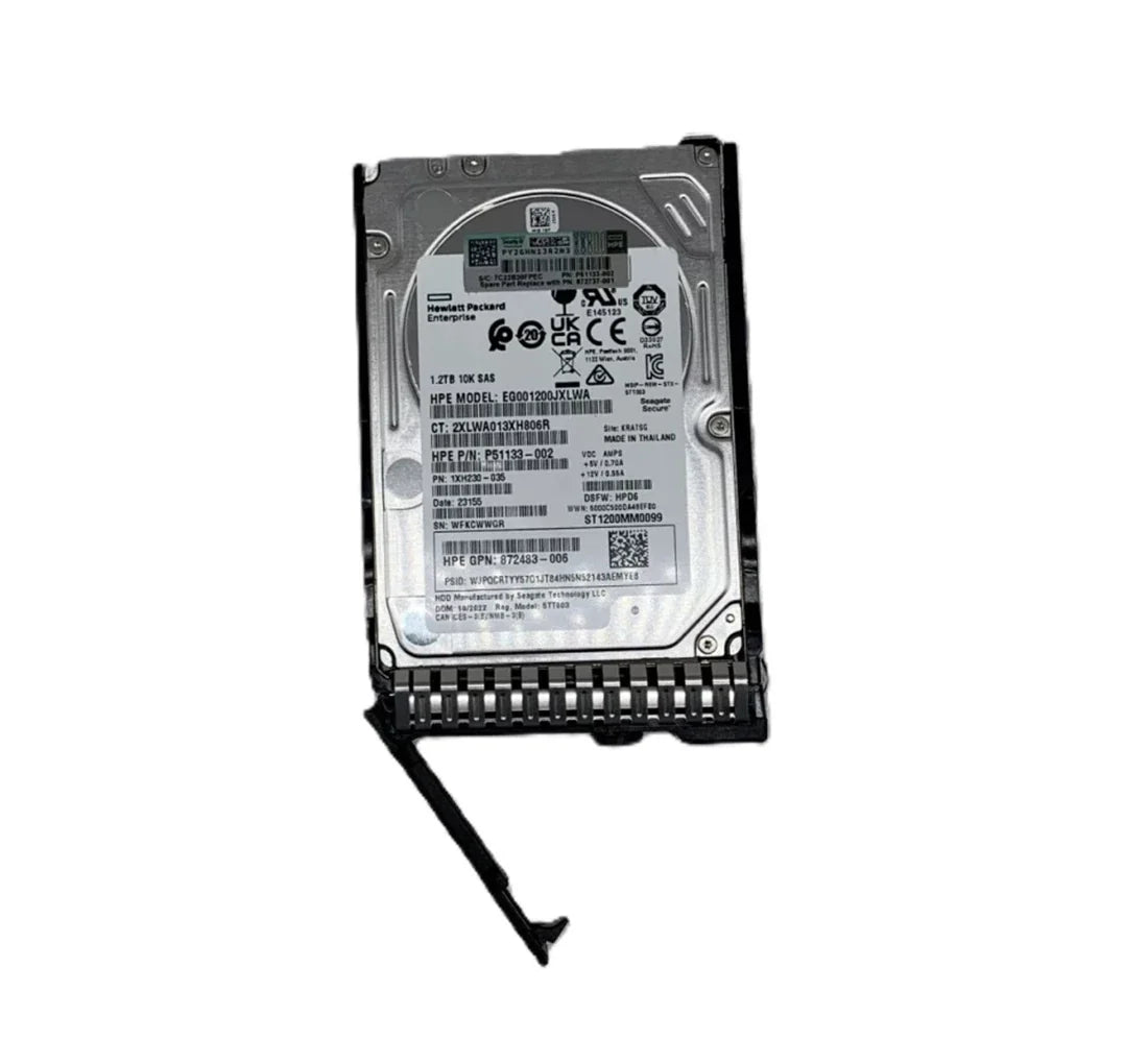 HPE EG001200JXLWA 1.2TB 10K 2.5" SAS 12G Mission Critical BC ISE Hdd-F/S | USED