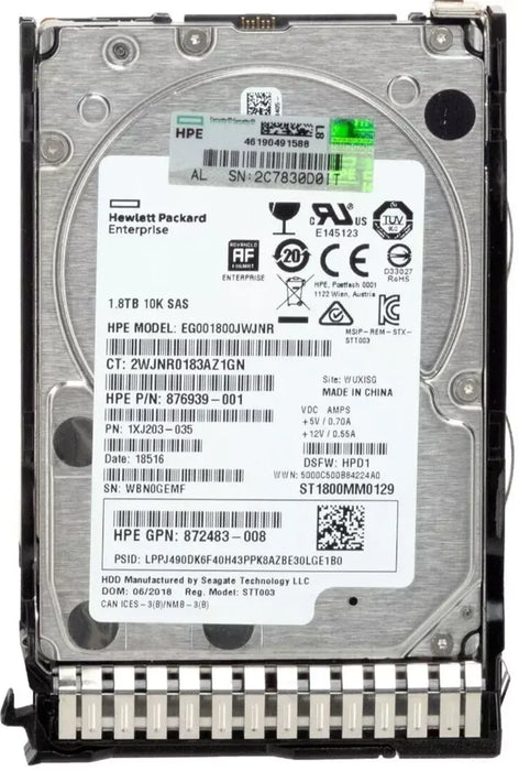 HPE EG001800JWJNR Hard Drive 1.8 TB SAS 12Gb/s | USED