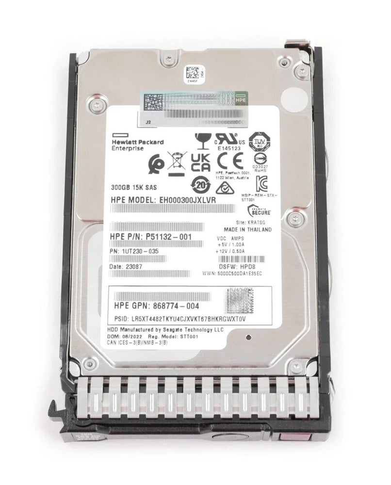 HPE EH000300JXLVR 300GB 15k 2.5 Inch SAS-12Gbps Mission Critical BC Hdd | USED