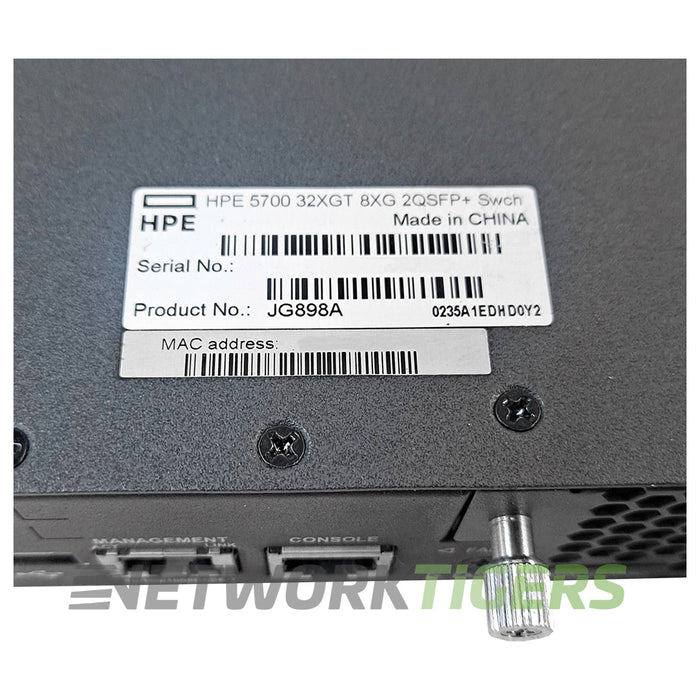 HPE JG898A 5700-32XGT-8XG-2QSFP+ 32x 10GB Copper 8x 10GB SFP+ 2x QSFP+ Switch