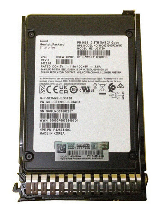 HPE MO003200PZWSK Mixed Use SSD 3.2 TB SAS 12Gb/s | USED