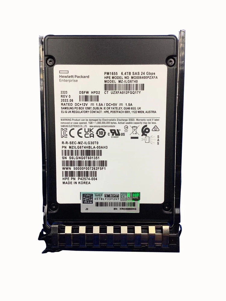 HPE MO006400PZXFA 6.4TB SAS 24G 2.5" Sff Mixed Use SSD | USED
