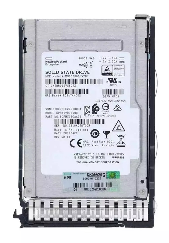 HPE P04527-B21 Mixed Use 800Gb SAS 12g Sff Sc Mlc DS Ssd | USED